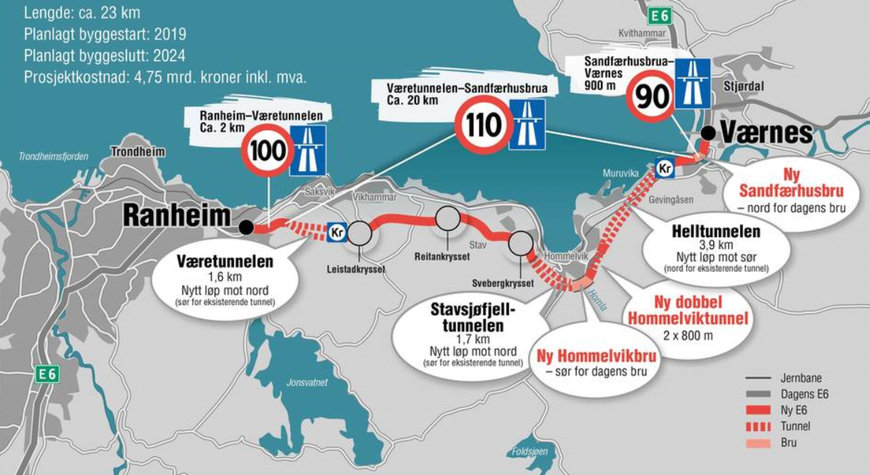 SICE INICIA SUS OPERACIONES EN NORUEGA TRAS LA CONSECUCIÓN DEL CONTRATO DE DISEÑO Y CONSTRUCCIÓN PARA LA IMPLANTACIÓN DE LOS SISTEMAS ELECTROMECÁNICOS Y DE SEGURIDAD EN LA E6 ENTRE RANHEIM Y VAERNES